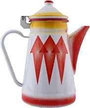 Al Saif Diamond Design Enamelware Milk Jar, 17 cm Size, Red