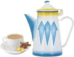 Al Saif Diamond Design Enamelware Milk Jar, 17 cm Size, Blue