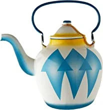 Al Saif Dimond Design Enamelware Arabian Kettle, 3.0 Liter Capacity, Blue