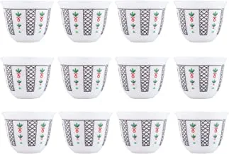 ALSAIF Gawa Cup Set Of 12PCs, White/Silver Size: Small, 5167/S