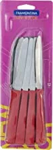 Tramontina New Kolor 12 Pieces Table Knife Set with Stainless Steel Blade and Red Polypropylene Handle