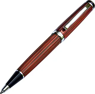 Xezo Incognito Twist Action Ballpoint Pen, Medium Point. Copper Red-Orange Color with Platinum Plating. Handmade, Limited Edition, Serialized