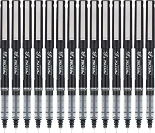PILOT Precise V5 Stick Liquid Ink Rolling Ball Stick Pens, Extra Fine Point (0.5mm) Black, 14-Pack (15403)