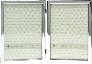 Lawrence Frames 5x7 Hinged Double Silver Standard Metal Picture Frame