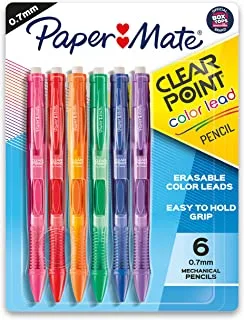 Paper Mate Clearpoint Color Lead Mechanical Pencils, 0.7mm, Assorted Colors, 6 Count - 1984678