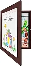 Americanflat 10x12.5 Kids Artwork Picture Frame in Mahogany - Displays 8.5x11 With Mat and 10x12.5 Without Mat - Composite Wood with Shatter Resistant Glass - Horizontal and Vertical Formats