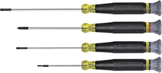Klein Tools 85613 Electronics Slotted and Phillips Screwdriver Set with Rotating Caps and Color-Coded Rings, 4-Piece