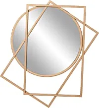 Gold Circle and Rectangle Layered Wall Accent Mirror