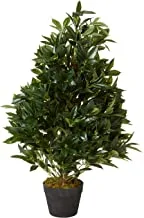 Nearly Natural 3-Ft. Bay Leaf Artificial Topiary UV Resistant (Indoor/Outdoor) Silk Trees Green