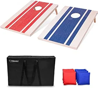 GoSports Classic Set - Includes 8 Bean Bags, Travel Case and Game Rules (Choose between American Flag, Football, Rustic, Chevron, Wood and Classic Designs)