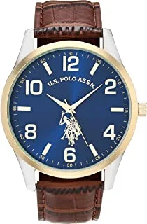 U.S. POLO ASSN. Men's Quartz Watch with Alloy Strap, Brown, 16 (Model: USC50509AZ), Gold, Quartz Watch