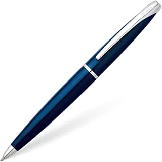 قلم حبر جاف كروي شفاف ATX أزرق شفاف بمواعيد مطلية بالكروم
