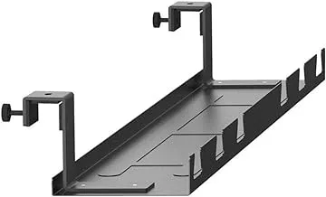 Monoprice Cable Tray Organizer - Black | Under Desk Cord Management, Ideal for Work Computer Tables, Home and Office Sit-Stand Desks - Workstream Collection