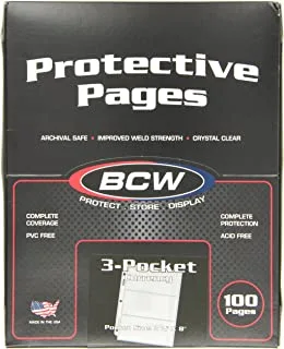 100 BCW 3-Pocket Currency Size Binder Pages