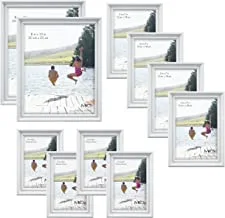 MCS 10pc Picture Frame Value Set - Two 8x10 in, Four 5x7 in, Four 4x6 in, White (65704)