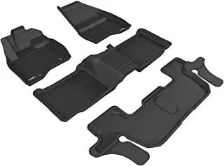 3D MAXpider L1FR09101509 All-Weather Floor Mats for Ford Explorer (2nd Row Bench Seat) 2015-2016 Custom Fit Car Floor Liners, Kagu Series (1st, 2nd & 3rd Row, Black)
