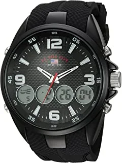 U.S. POLO ASSN. Men's US9596 Analog-Digital Display Analog Quartz Black Watch, Black