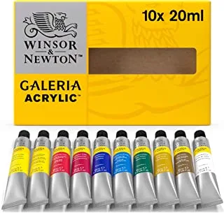 Winsor & Newton Acrylic Paint 20ml 10/Pkg, Assorted Colors, Tube Set, Multicolor