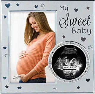 Malden International Designs 5408-20 My Sweet Baby Ultrasound Photo Picture Frame, 4x6, Silver