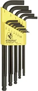 Bondhus 10937 Set of 13 Balldriver L-wrenches, sizes .050-3/8-Inch, Multicolor, One Size