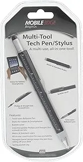 Mobile Edge Black Multi-Tool Tablet and Touch Screen Capacitive Stylus and Twist Open Tech Pen Combo, with Screwdrivers, Ruler and Level MEASPM1