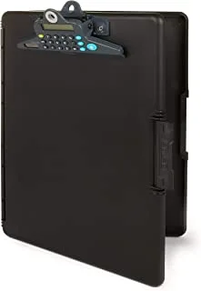 حافظة تخزين ديكساس سليم كيس 2 مع فتحة جانبية وآلة حاسبة، أسود