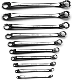 Capri Tools 75-Degree Deep Offset Double Box End Wrench Set, 6 to 24 mm, Metric, 10-Piece with Heavy Duty Canvas Pouch (CP11950-10MPK)