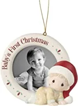 Precious Moments 201010 Baby’s 1st Christmas Photo Frame Bisque Porcelain Ornament