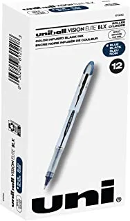 uni-ball Vision Elite BLX Infusion Rollerball Pens Bold Point, 0.8mm, Blue/Black, 12 Pack