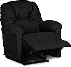 REGAL IN HOUSE American Polo | Rocking Linen Upholstered Relaxing Chair with Bed Mode - Black