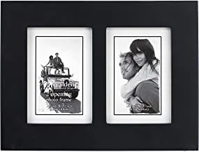 Malden Double 2x3 Picture Frame - Wide Real Wood Molding, Real Glass - Black