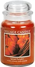 Village Candle Spiced Pumpkin Large Apothecary Jar, Scented Candle, 21.25 oz.