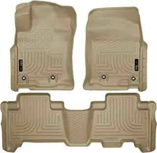 Husky Liners Weatherbeater | Fits 2014-2022 Lexus GX460, Fits 2013-2022 Toyota 4Runner, Front & 2nd Row Floor Liners - Tan, 3 pc. | 99573