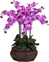 Nearly Natural 1201-OR Large Phalaenopsis Silk Flower Arrangement, Orchid