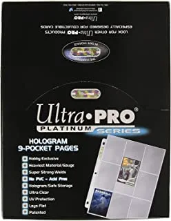 Ultra Pro 9 صفحات جيب من السلسلة البلاتينية 100 صفحة من أغلفة البطاقات لموثق بطاقات التداول، وموثق بطاقات البيسبول، - أكمام بطاقات البوكيمون وأكمام بطاقات البيسبول