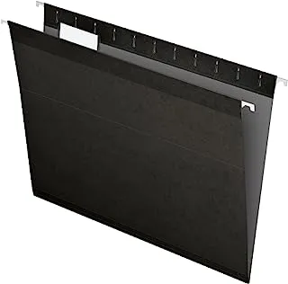 Pendaflex 04152 1/5 BLA Reinforced Hanging File Folders, Letter Size, Black, 1/5 Cut, 25/BX (4152 1/5 BLA)