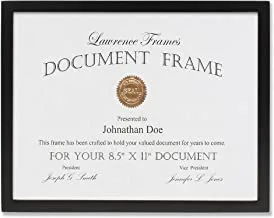 Lawrence Frames Black Wood Certificate Picture Frame, Gallery Collection, 8-1/2 by 11-Inch