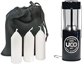 UCO Original Candle Lantern Value Pack with 4 Candles and Storage Bag, Aluminum