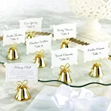 Kate Aspen Gold Place Card/Photo Holder, Set of 24 Kissing Bells, One Size