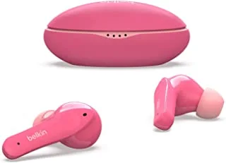 Belkin SOUNDFORM Nano, True Wireless Earbuds for Kids, 85dB Limit for Ear Protection, Earphones for Online Learning, School, IPX5 Certified, 24 H Play Time for iPhone, Galaxy, Pixel and More – Pink