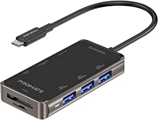 موزع بروميت USB-C ، محول 8 في 1 من النوع C متعدد الوظائف مع منفذ توصيل طاقة 100 وات USB-C ، و 4 K HDMI ، وفتحة بطاقة TF / SD ، ومنفذ RJ45 و 3 منافذ شحن USB 3.0 Sync لأجهزة MacBook Pro و XPS ، PrimeHub-Mini