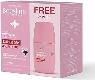 Beesline Natural Whitening Roll On Deodorant Super Dry Jouri Rose 2x50ML (1+1 Free)