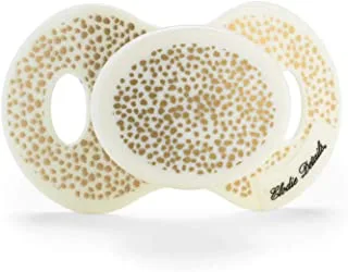 Elodie Details Gold Shimmer Print Pacifier for 3+ Months Baby, White/Gold