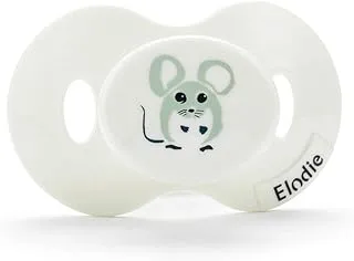 Elodie Details Forest Mouse Max Pacifier للأطفال من 3 أشهر فما فوق ، أبيض