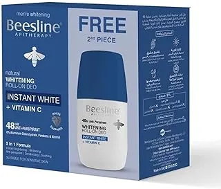Beesline Natural Whitening Roll On Deodorant Instant White 2x50ML (1+1 Free)