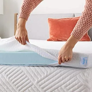 Linenspa 3 Inch Mattress Topper Cover Twin – Cover Only – Machine Washable – Breathable – Non Slip – Cover for Mattress Topper with Zipper – Topper Cover Only White