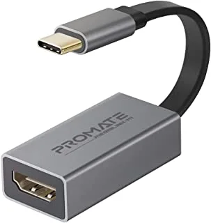 محول بروميت من النوع C إلى HDMI ، محول فيديو عالي الدقة 4K 30 هرتز من USB-C إلى HDMI مع مخرج صوت للأجهزة التي تدعم USB Type-C ، iPad Pro ، MacBook ، MediaLink-H1 رمادي