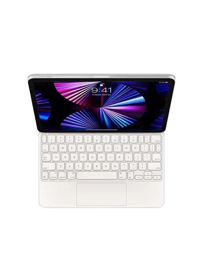 Apple Magic Keyboard لجهاز iPad Pro مقاس 11 بوصة (الجيل الرابع) وiPad Air (الجيل الخامس) - عربي - أبيض