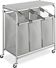 Whitmor 3 Section Rolling Laundry Sorter with Folding Station - Ironing Board