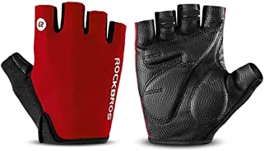 Rockbros S106R-XL Half Finger Cycling Gloves for Unisex, X-Large, Red
